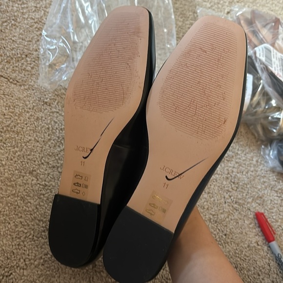 Used J Crew Quinn square-toe ballet flats in leather BX873 - Picture 3 of 5